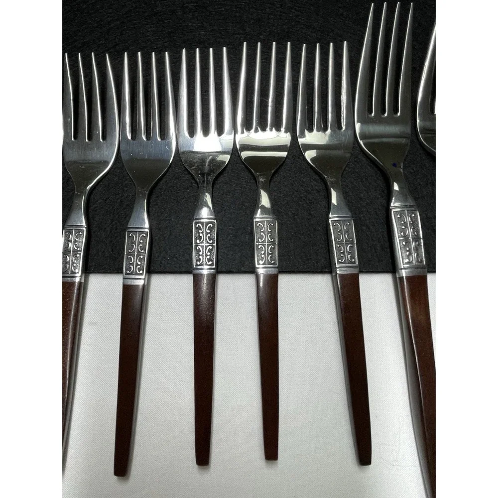 Vintage 1960s EKCO Eterna La Joya Set 12 Forks Silverware Flatware Made in Japan